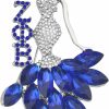 Keeblon Rhinestone Zpb Brooch Pin For Women Girls Greek Sorority Paraphernalia Gift Zpb Jewelry Sorority Brooch 1920 Finer Women Gift Online