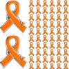 Tondiamo Tondiamo 60 Pcs Orange Ribbon Leukemia Awareness Lapel Pins Ribbon Pins Cancer Pins For Brooch Jewelry Charity Hot