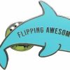 Stickeroonie Stickeroonie Lapel Pins Flipping Awesome Enamel Pins Appreciation Award Enamel Lapel Pin Dolphin Flair Badge Motivation Pins Inspirational Lapel Pins 1.4 Inches Cute Pins Best