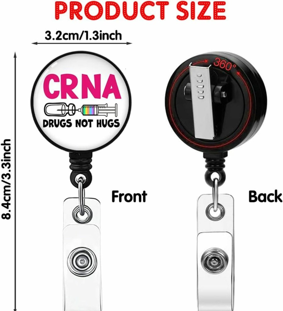 Hafhue Hafhue Crna Retractable Badge Reel With Alligator Clip Funny Badge Gift For Anesthesia Nurse Registered Nurse Anesthetist Phlebotomist First Responder Nurse Doctor Office Worker Boss Coworkers Hot