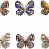 WeimanJewelry Weimanjewelry Lot 6Pcs Multicolor Rhinestone Crystal Butterfly Brooch Pin Set For Women New