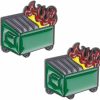 ZORZA Zorza 2Pcs Funny Dumpster Fire Enamel Pin Brightly Colored Cute Dumpster Fire Lapel Pin For Clothes,Jackets,Bags,Hats Clearance