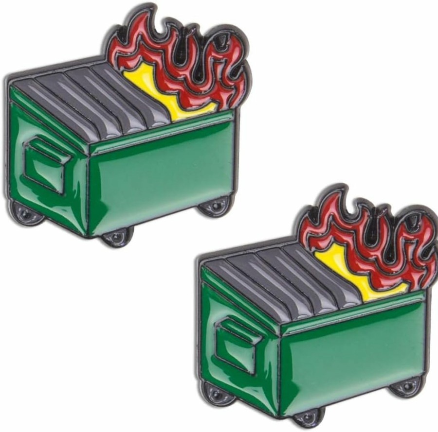 ZORZA Zorza 2Pcs Funny Dumpster Fire Enamel Pin Brightly Colored Cute Dumpster Fire Lapel Pin For Clothes,Jackets,Bags,Hats Clearance