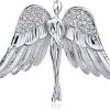 OKA JEWELRY Okajewelry Guardian Angel Pin Rhinestone Silver Tone Brooches For Women Clearance