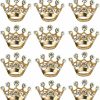 LUOEM Luoem 12 Pieces Crown Brooch Pin Fashion Diamante Wedding Party Pageant Tiara Crown Corsage For Wedding Valentine'S Day Supplies (Gold) Best