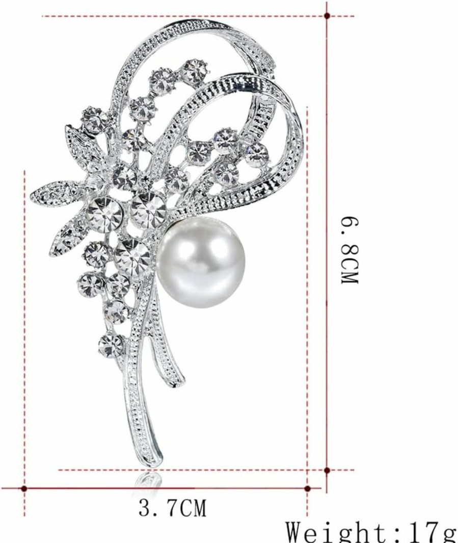 GUMEGE Rhinestone Flower Brooches Vintage Pearl Brooch Corsage Crystal Pin For Women Weddings Banquet Brooch Pins Jewelry Gifts Wholesale