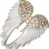 YACQ Yacq Women'S Guardian Angel Wing Brooch Pins & Pendants 2 In 1 - Scarf Holders - 2 X 1 Inch - For Blouse Jacket Coat Scarf Shawl Hat Bag New