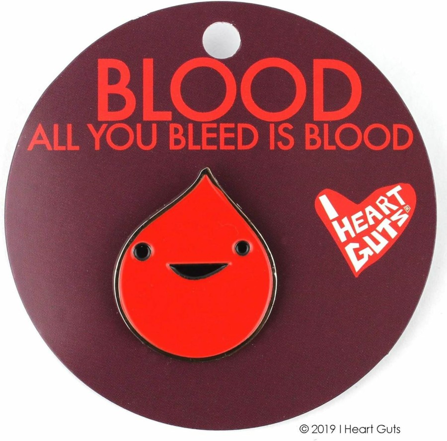 I Heart Guts I Heart Guts Blood Drop Lapel Pin - All You Bleed Is Blood Enamel Pin Best