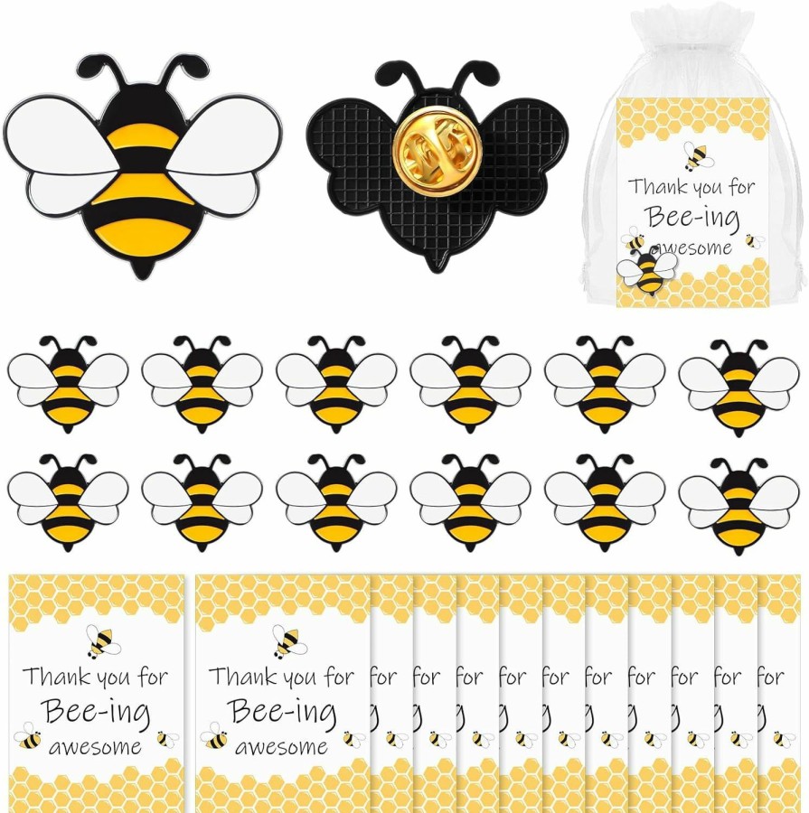 Misdary Misdary Employee Appreciation Gift Team Gift For Coworker Bee Lapel Pin Bee Badge Organza Bag Cards Thank You Gifts New