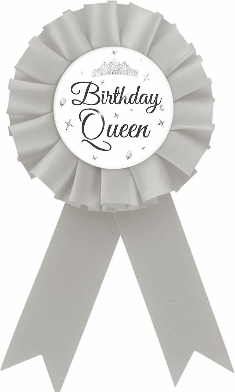 ROSTYAKZ Birthday Queen Tinplate Badge Pin, Silver Rosette Happy Birthday Button Pin, Silver Glitter Diamond Sign Birthday Badge Pin For Girl, Crown Brooch Buttons For Women'S Birthday Party Online