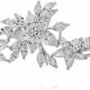 GULICX Gulicx Silver Plated Base Diamante Zircon Flower Blossom Brooch Badge Pin Classic Design For Women Best