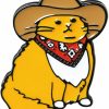 POYAMUSE Funny Cowboy Cat Brooch Pin - Lovely Enamel Pin For Cat Lovers - Cute Cowboy Ginger Cat Lapel Pin Clearance