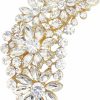 LAXPICOL Laxpicol Vintage Austrian Crystal Flower Leaf Bouquet Clusters Large Big Brooch Pin For Women Gold Tone Best