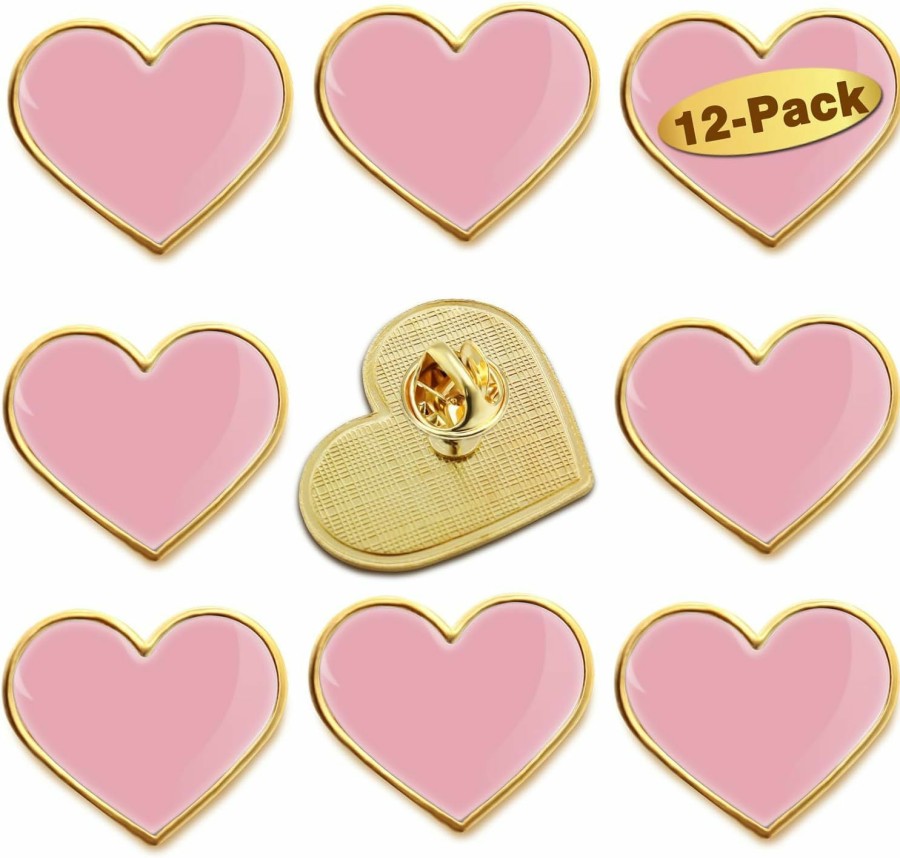 MIDLE 12/25/50/100Pcs Multiple Colour Heart Love Lapel Pins Bulk - Metal Heart Health Brooch Badge For Men Women Clothes Bags Hats New