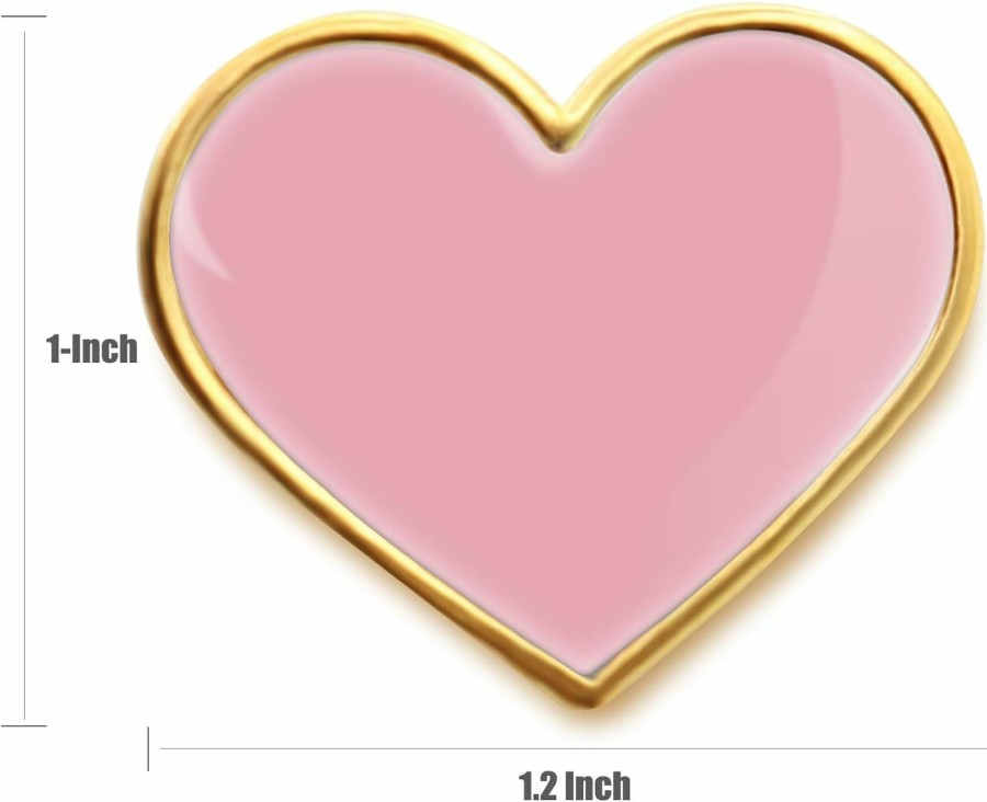 MIDLE 12/25/50/100Pcs Multiple Colour Heart Love Lapel Pins Bulk - Metal Heart Health Brooch Badge For Men Women Clothes Bags Hats New