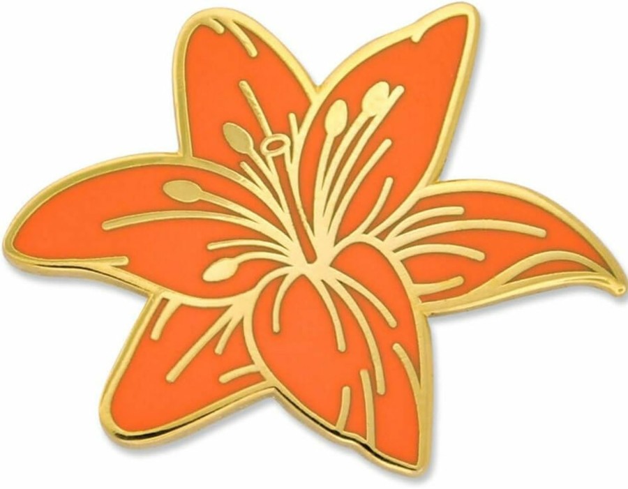 Amazon Pinmart'S Orange Tiger Lily Flower Boutonniere Trendy Enamel Lapel Pin New