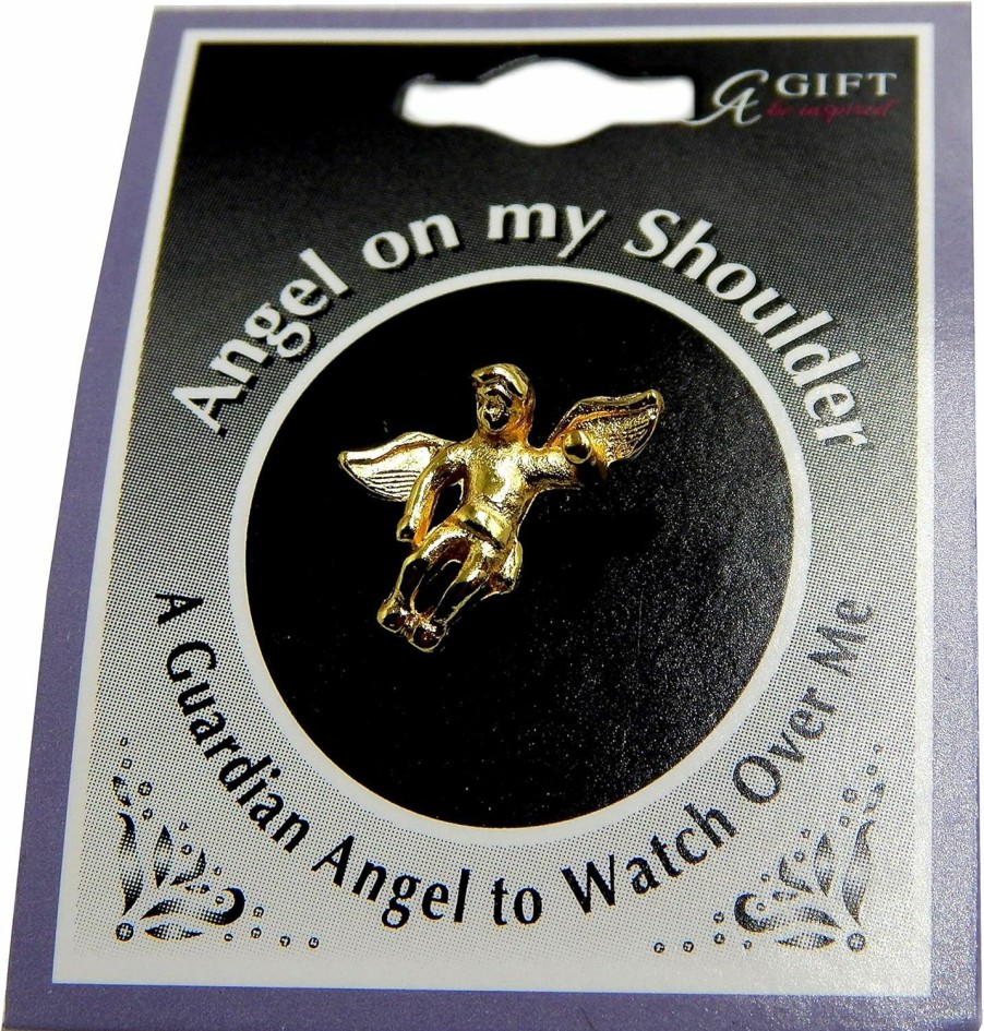 CAG Bulk Set Of Twelve Guardian Angel Pins On My Shoulder - Angel Lapel Pins - Inspirational 0.5\" Tac Pins Online