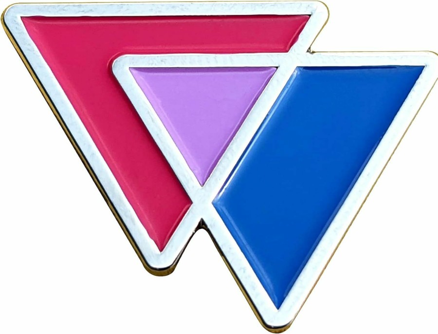 Applicable Pun Biual Triangles Biangles Pink Lavender Blue Enamel Pin Best