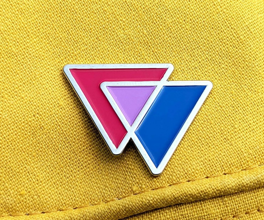 Applicable Pun Biual Triangles Biangles Pink Lavender Blue Enamel Pin Best