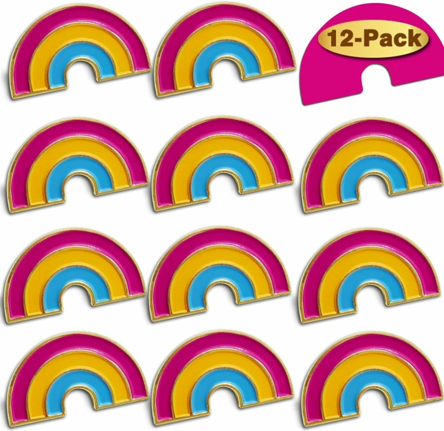 MIDLE 2/12/50/100Pcs Pan Panual Pride Rainbow Lapel Pins Bulk-Supports Lgbt Progress Gay Brooch Badge For Men Women Clothes Bags Hats Online