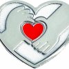 TCDesignerProducts Tcdesignerproducts Silver Hands/Red Heart Appreciation Award Pin, 12 Pins Wholesale