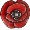 DANFORTH Danforth Remembrance Poppy Lapel Pin (Red) Handcrafted Pewter Lapel Pins For Women, 7/8", Made In Usa Clearance