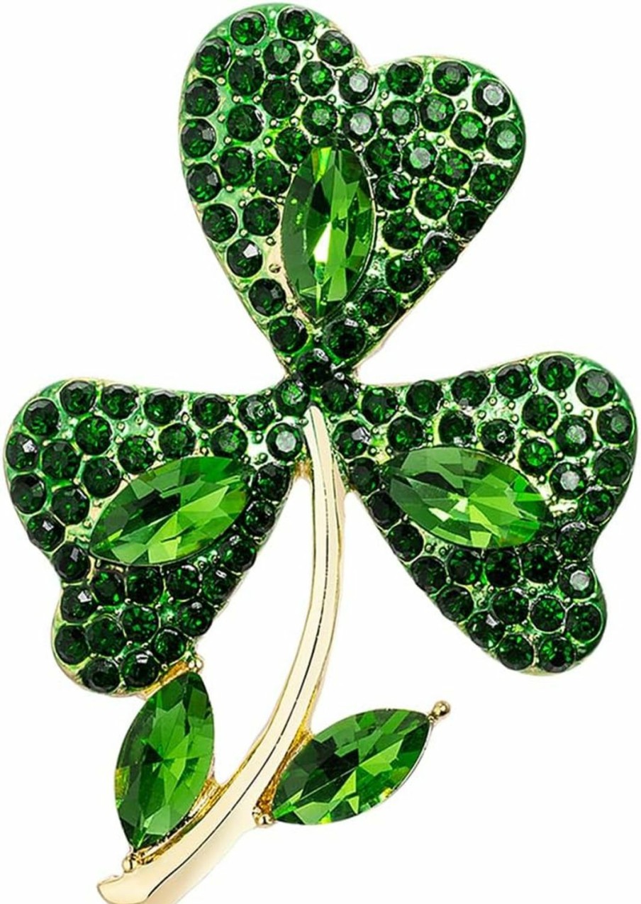 Vanjewnol Vanjewnol St Patricks Day Pins, Shamrock Brooches And Pins For Women, Shamrock Brooch Pins, Clover Pins, B04A Best