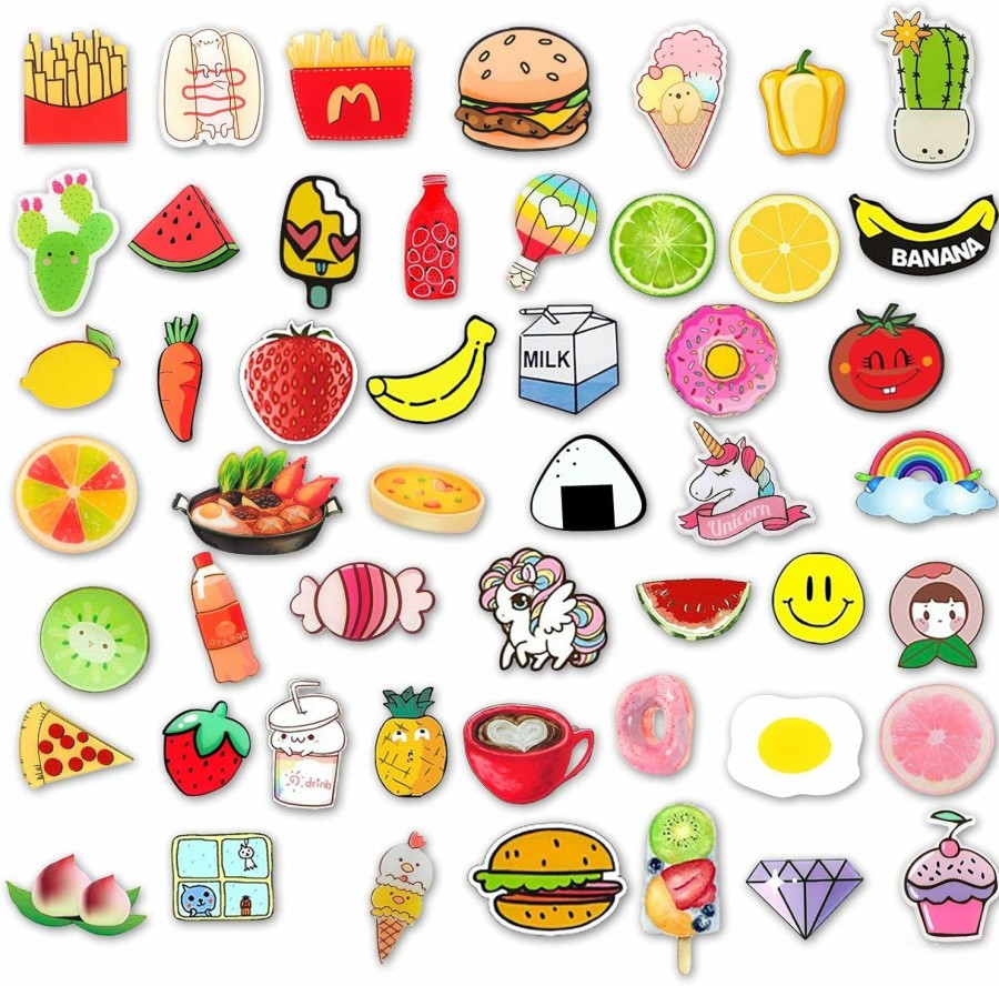 MJartoria Mjartoria 40+ Pcs Cute Acrylic Lapel Pins For Backpack-Food Fruit Aesthetic Novelty Cartoon Brooch Badge Pin Set For Clothing Bags Jackets Wholesale