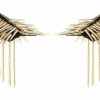 KODORIA 1 Pair Shoulder Epaulet Crystal Rhinestone Punk Rivet Tassels Shoulder Board Arm Badge Brooch Gifts - Golden Clearance