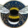 QUREZA Bumblebee Badge Star And Moon Brooch Artist Shiny Jewelry Art Student Graduation Souvenir Gift Star Bee Brooch Drip Oil Painted Enamel Pin Suitable For Hat Jacket Canvas Bag Best