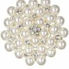 COLORFUL BLING Colorful Bling Elegant Imitation Pearl Floral Crystal Brooch Pin For Wedding Bridal Fashion Jewelry Best