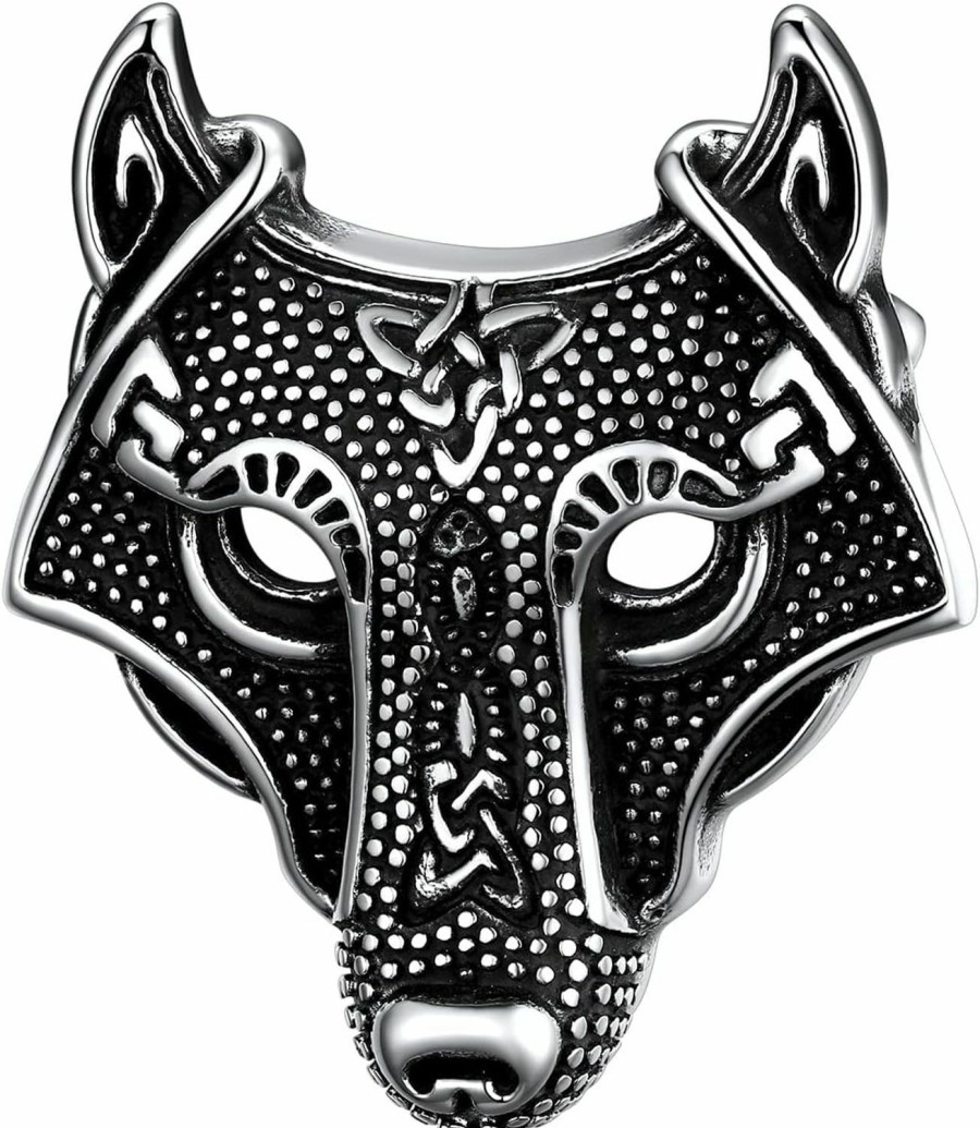 U7 U7 Gothic Skull Brooches Pin For Halloween Men Women Stainless Steel Silver Black Viking Rune/Wolf Head/Deer/Spider Animal Gothic Brooch Scarf Dress Lapel Pins Hot