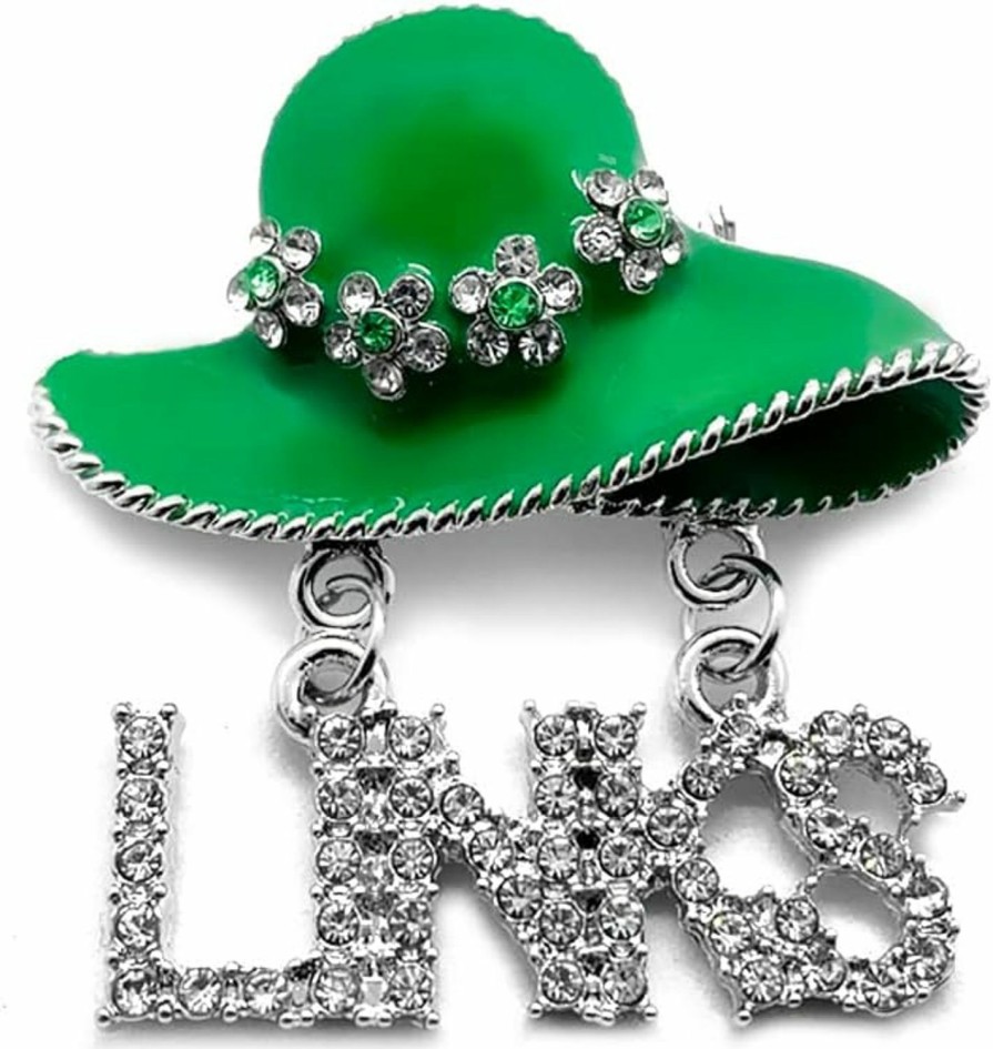 Youngsome Personality Green Enamel Metal Hat Pendant Hanging Links Rhinestone Jewelry Brooch The Links Incorporated Society Wholesale