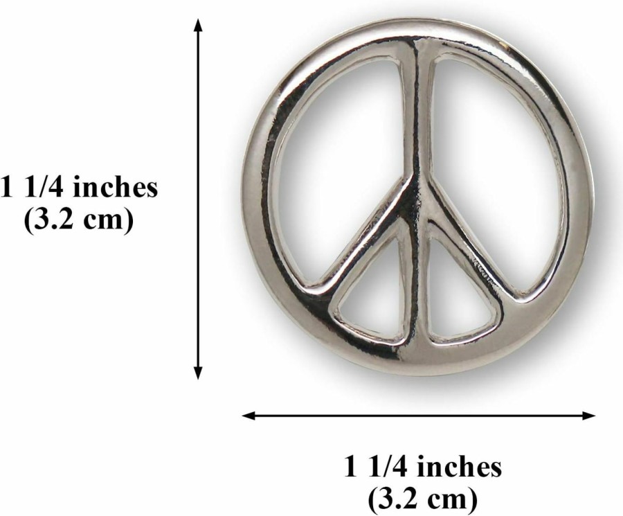 Real Metal Peace Sign Hippie Jacket Or Hat Pin Polished Silver Finish Pewter Hot