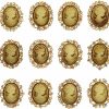 WeimanJewelry Weimanjewelry Lot 12Pcs Crystal Rhinestone Flower Vintage Victorian Cameo Brooch Pin Set For Women Best