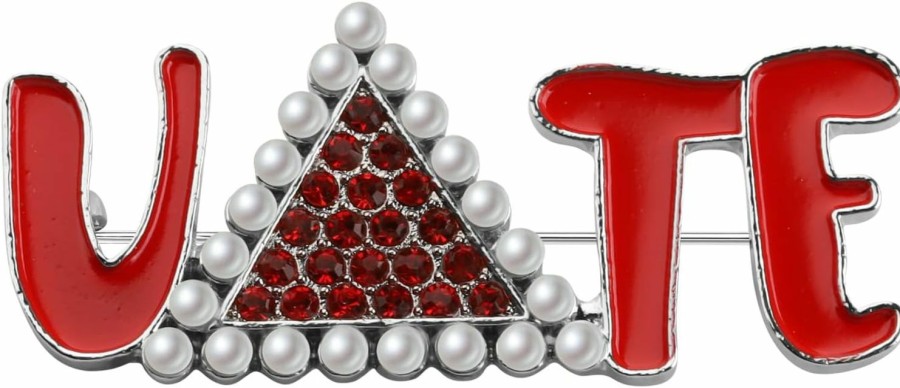 UJIMS Ujims Sorority Gift Red Triangle Votes Brooches Pin For Sorority Sisters Sisterhood Graduation Jewelry For Women Online