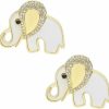 CAIRIAC Cairiac Elephant Brooches Crystal Rhinestone Elephant Pin Brooch For Women, Elephant Gifts For Elephant Lovers, Cute Animal Elephant Brooch Pins For Backpacks, Lapels (White, 2 Pcs) Wholesale