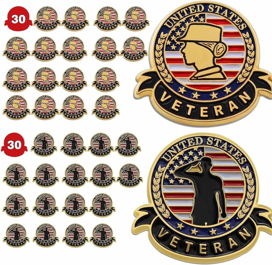 MIDLE 60/120 Pack Us Veteran Day Pins Female/Male Soldier Patriotic American Flag Pins Memorial Day Military Lapel Pin For Man Woman Gifts Hot