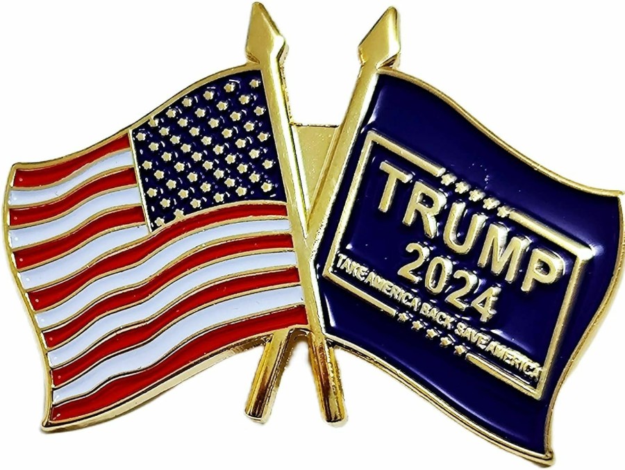 Levviye Trump 2024 Lable Pin Badge Brooch Trump For President Usa Flag Design Memorabilia Hot