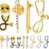 Inbagi 9 Pcs Medical Nurse Doctor Pins Stethoscope Brooch Pins Medicine Brooch Pin Stethoscope Badge Lapel Pin Stethoscope Brooch Medical Jewelry Nurse Gift For Hospital Workers (Stylish Style) Wholesale