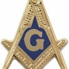 The Masonic Exchange Square & Compass Masonic Lapel Pin - [Blue & Gold][1'' Tall] Best