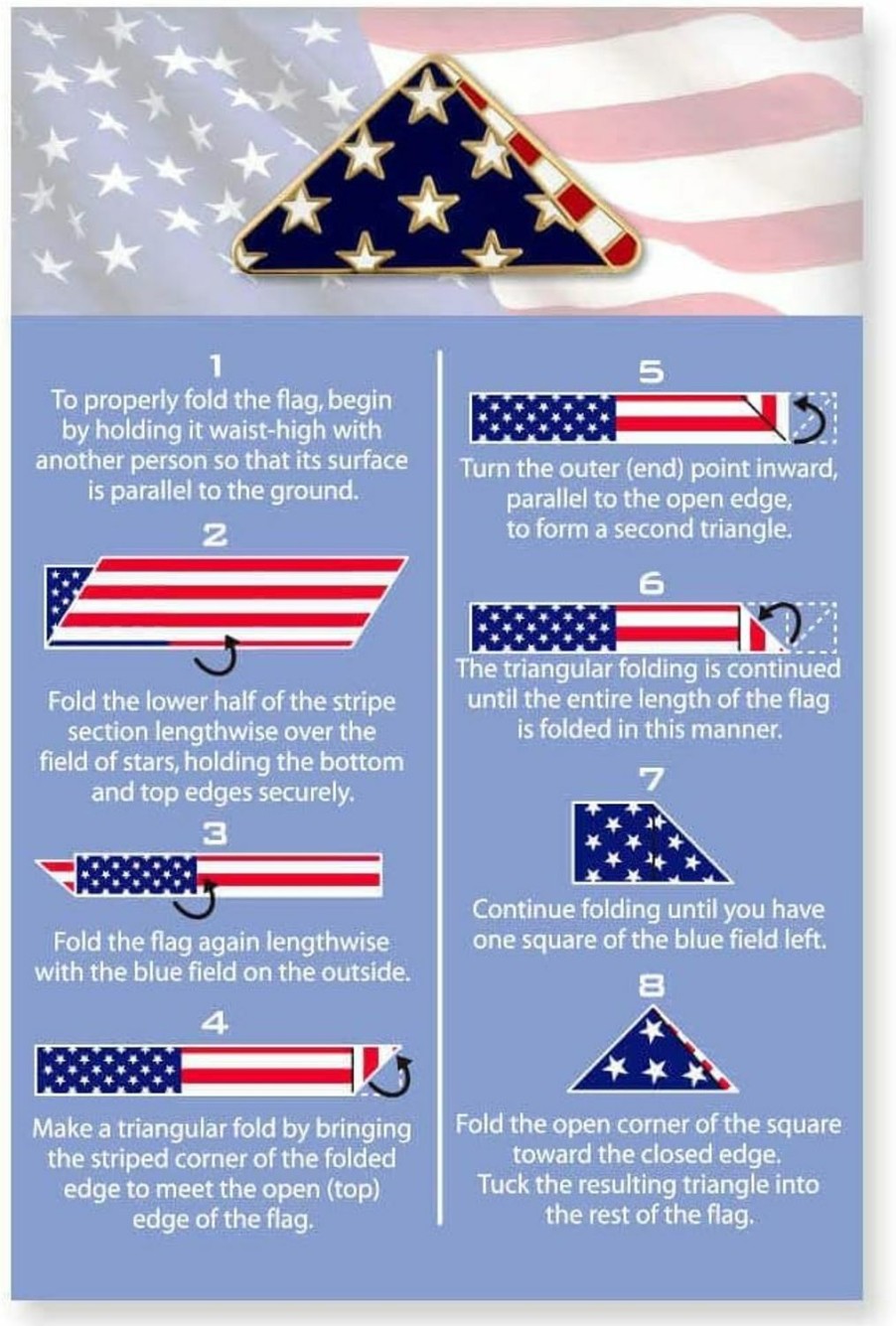 PinMart Pinmart'S Folded American Flag Memorial Veteran Lapel Pin On Instruction Card Wholesale