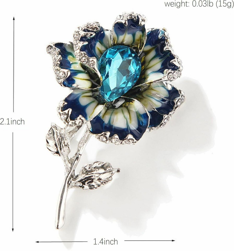 ROFARSO Rofarso 3Pieces Flower Brooch Pin For Women Fashion Plant Accessory With Rhinestone Crystal For Wedding Party Gifts Clearance