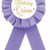 ROSTYAKZ Purple Birthday Queen Tinplate Badge Pin, Gold Crown Birthday Queen Button Pin, Happy Birthday Rosette Badge Pin For Girl Women, Brooch Buttons For Girl'S Birthday Party Wholesale