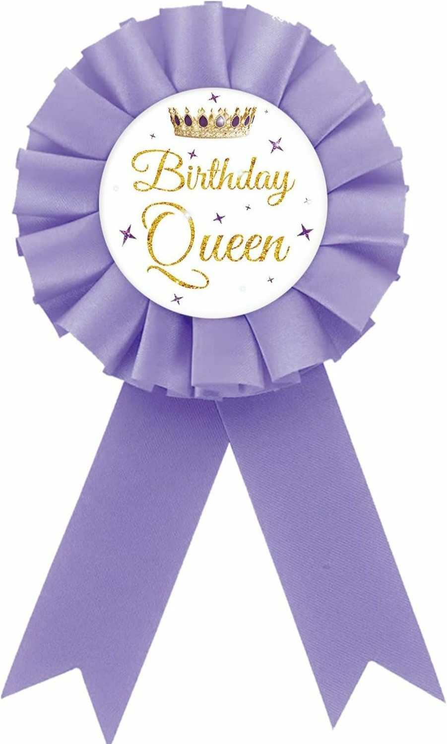 ROSTYAKZ Purple Birthday Queen Tinplate Badge Pin, Gold Crown Birthday Queen Button Pin, Happy Birthday Rosette Badge Pin For Girl Women, Brooch Buttons For Girl'S Birthday Party Wholesale