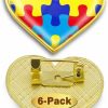 MIDLE 6/12/50/100Pcs Autism Awareness Puzzle Heart Lapel Pins Bulk - Metal Inspiring Symbols Of Autism Support Brooch Badge For Men Women Clothes Bags Secure Hats Wholesale