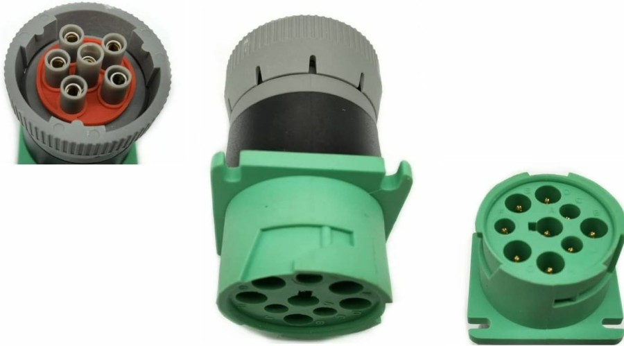 YPP Green 9Pin J1939 Type 2 To 6Pin J1708 Adapter Hot