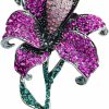 Generic Brooches For Women, Flower Brooch, Dress Brooch Pins, Silver Crystal Big Large Brooch Pins Best