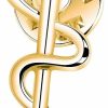 Zuo Bao Zuo Bao Medical Jewelry Wand Brooch Label Pin Emblem Pin Medicine Snake Caduceus Nursing Gift For Doctor Nurse Therapeutist Clearance