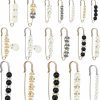 Hicarer Hicarer 18 Piece Pearl Brooch Pins Women Decorative Safety Pins Clothing Shawl Clips Artificial Pearls Brooch Elegant Pearl Cardigan Collar Brooch Clips For Women Dress Skirt Sweater Wholesale